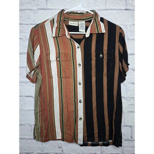 Vintage White Stag striped button up blouse shirt size Medium.